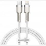 Baseus Cafule Braided USB-C male Lightning Λευκό 1m CATLJK-A02
