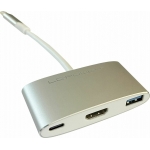 LC-Power USB-C Docking Station με HDMI 4K PD Ασημί LC-HUB-C-MULTI-4