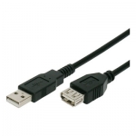 CABLE USB 2.0 A/A MF 2m Black