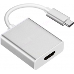 ADAPTER DE TECH USB TYPE-C M- HDMI F White (18298)