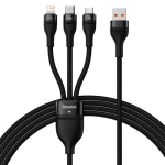 Baseus cable 3in1 Flash II USB - Lightning + USB-C + microUSB 1,2 m 3,5A black CASS030001