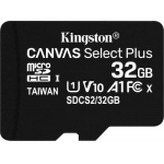 Kingston Canvas Select Plus SDHC 32GB, Read 100MB/S, Class 10   SDCS2/32GBSP